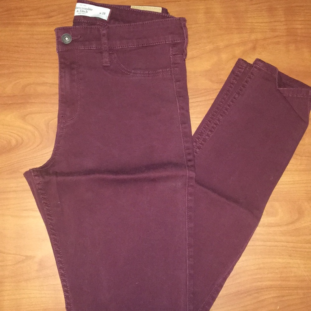 Abercrombie Maroon Skinny Jeans